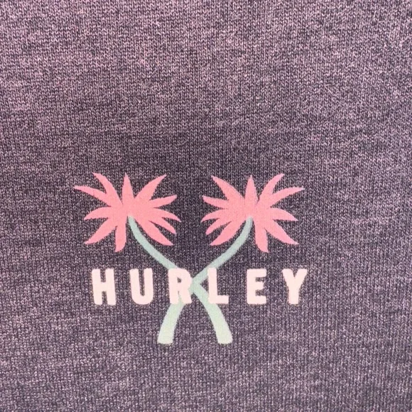 Hurley Women's Charcoal Hoodie with Pink Accents - Picture 3 of 6